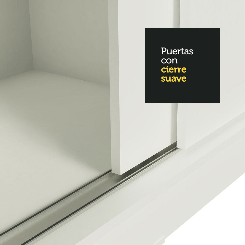 Clóset Soltero Tokio 2 Puertas Correderas 2 Cajones Blanco