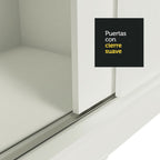 Clóset Soltero 109 cm 2 Puertas Corredizas 2 Cajones Blanco Tokio Madesa