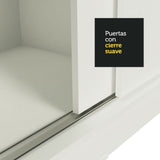 Clóset Soltero Tokio 2 Puertas Correderas 2 Cajones Blanco