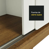 Clóset Soltero Tokio 2 Puertas Correderas 2 Cajones Marrón/Blanco