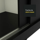 Clóset Soltero Tokio 2 Puertas Correderas 2 Cajones Negro