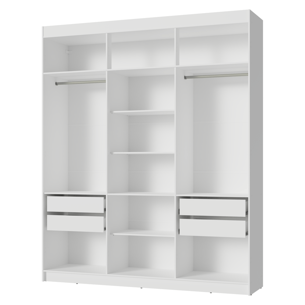 Clóset Matrimonial Venus 180 cm Sin Puertas 4 Cajones Blanco