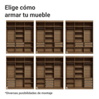 Clóset Matrimonial 180 cm 6 Puertas Marrón/Negro Venus Madesa