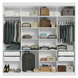 Clóset Matrimonial Venus 216 cm Sin Puertas 4 Cajones Blanco