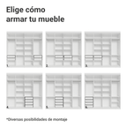 Clóset Matrimonial 216 cm 8 Puertas Blanco/Negro Venus Madesa
