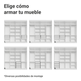 Clóset Matrimonial Venus 8 Puertas Batientes Blanco/Blanco/Negro