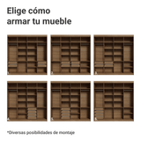 Clóset Matrimonial Venus 8 Puertas Batientes Marrón/Negro/Negro