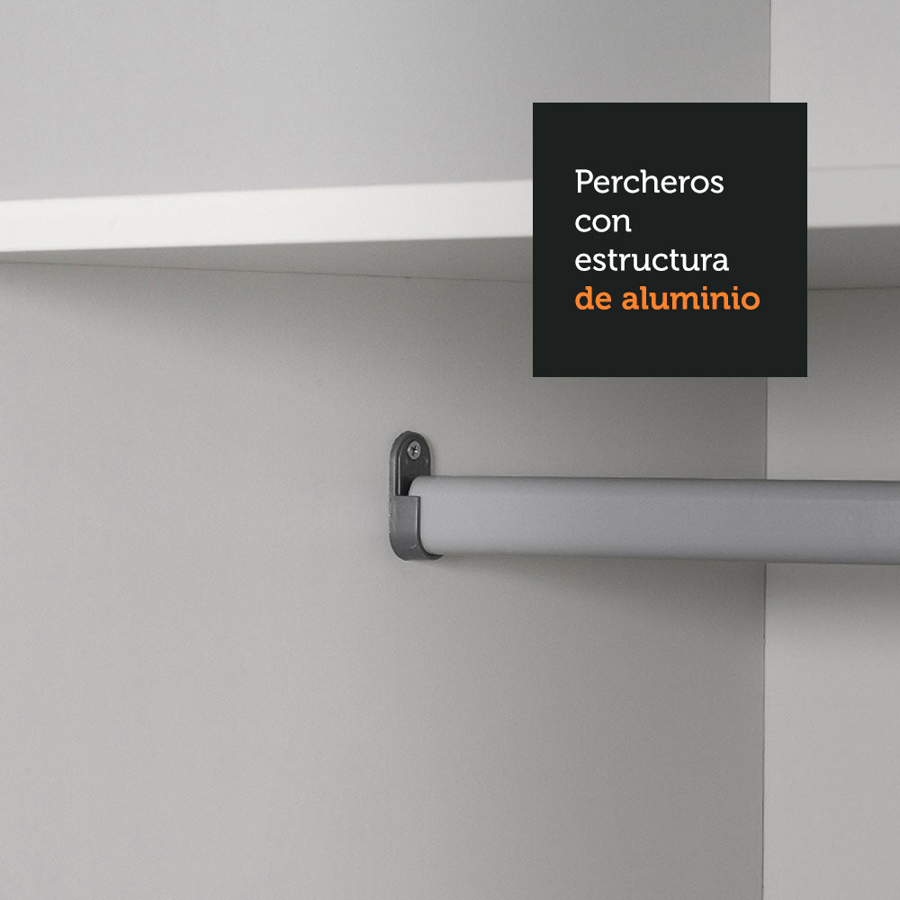 Clóset Matrimonial 100% MDF 3 Puertas Corredizas con Espejos Blanco con Patas Eros