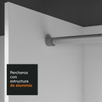 Clóset Matrimonial 170 cm 3 Puertas Corredizas Con 1 Espejo Negro/Marrón Nobre Madesa