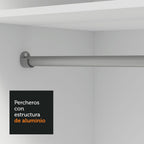 Clóset Soltero 117 cm 2 Puertas Corredizas Blanco/Negro Milano Madesa