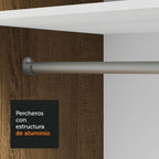 Clóset Soltero 117 cm 2 Puertas Corredizas Marrón/Negro Milano Madesa