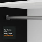 Clóset Soltero 117 cm 2 Puertas Corredizas Negro Milano Madesa