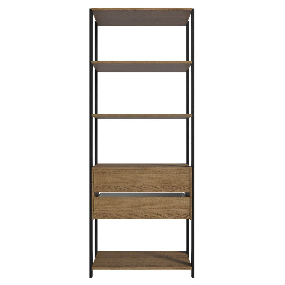 Clóset Modular Abierto 70 cm 2 Cajones Marrón/Negro Valencia Madesa