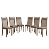 Juego de 6 Sillas 4280 Marrón/Crema/Sintético Beige