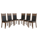 Kit 6 Sillas de Comedor Marrón/Negro 4280