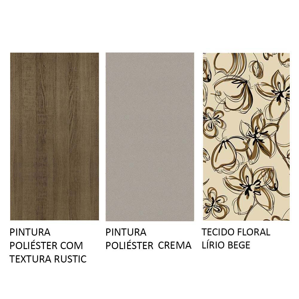 Kit 6 Sillas de Comedor 4291 Marrón/Crema/Lírio Beige Madesa