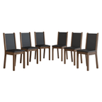 Kit 6 Sillas de Comedor Marrón/Negro Madesa