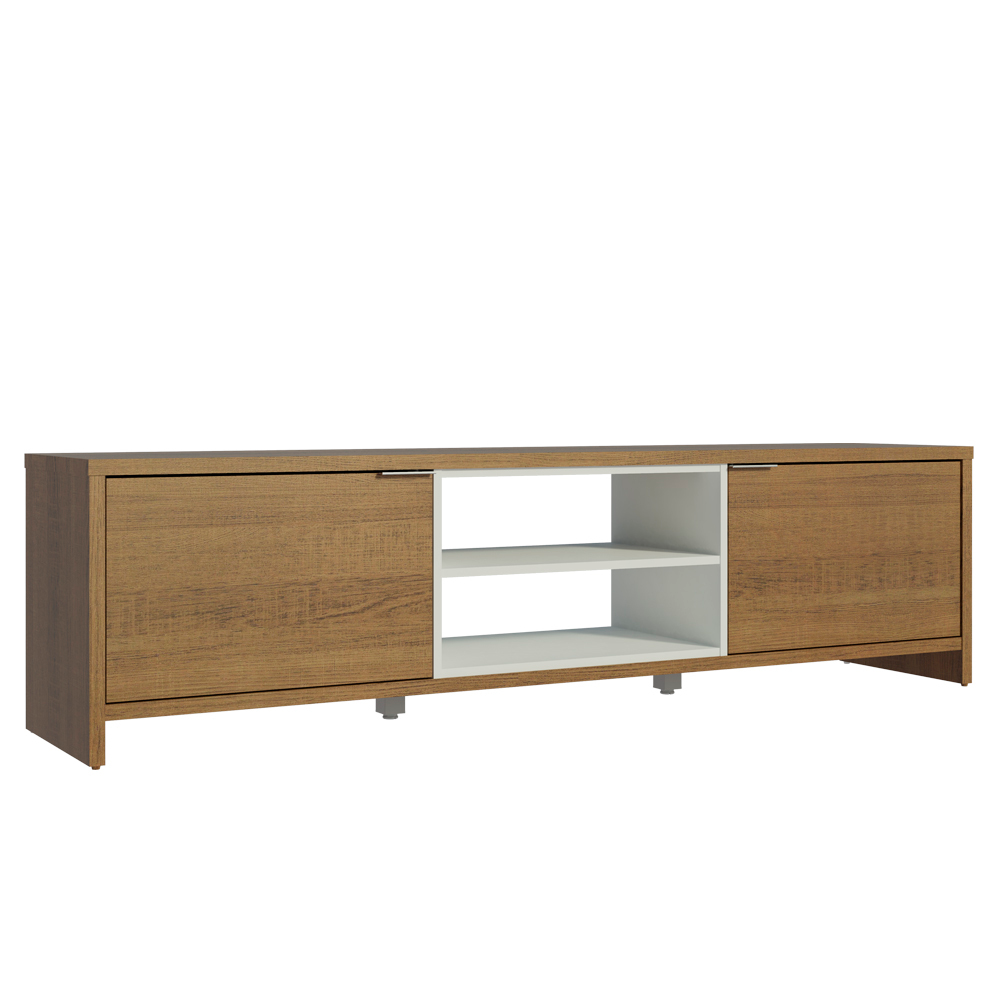 Mueble para TV hasta 80 Pulgadas 180 cm 2 Puertas Marrón/Blanco Linz Madesa