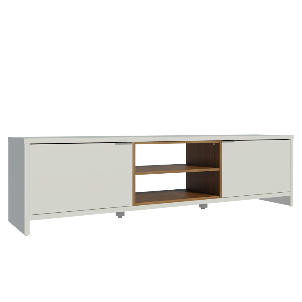 Mueble para TV hasta 80 Pulgadas 180 cm 2 Puertas Blanco/Marrón Linz Madesa