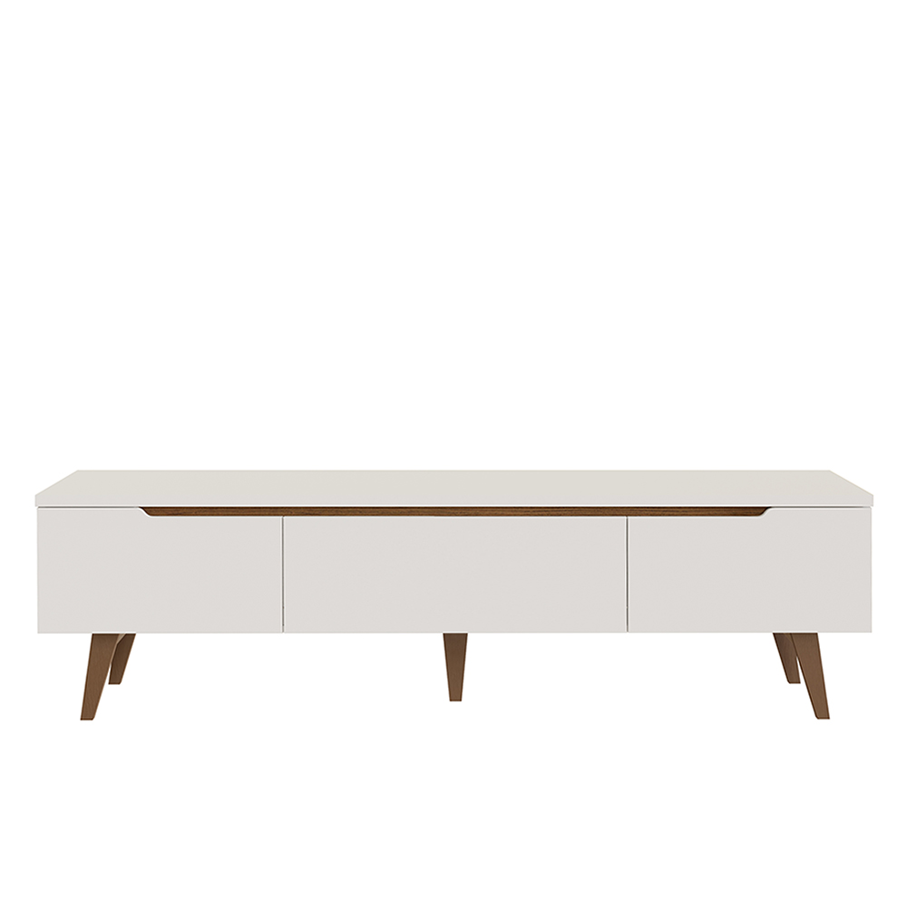 Mueble para TV hasta 80 Pulgadas 180 cm 2 Puertas 1 Cajón Blanco/Marrón Doha Madesa