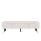 Mueble para TV hasta 80 Pulgadas 180 cm 2 Puertas 1 Cajón Blanco/Marrón Doha Madesa