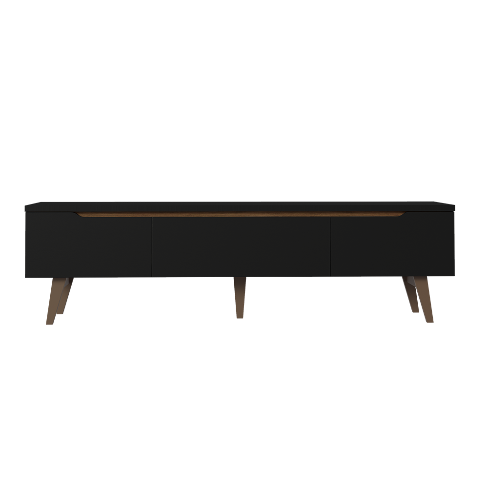 Mueble para TV hasta 80 Pulgadas 180 cm 2 Puertas 1 Cajón Doha Negro/Marrón