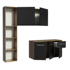 Cocina Compacta 120 cm Marrón/Negro Easy Madesa