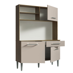 Cocina Compacta 120 cm Marrón/Crema Life Madesa