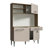 Cocina Compacta 120cm Marron/Crema Life