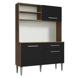Cocina Compacta 120cm Marron/Negro Life