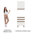 Kit Gabinete Superior y Gabinete Bajo 60 cm 1 Puerta 3 Cajones Blanco Reims Madesa