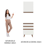 Kit Reims 60 cm con Gabinete Superior y Bajo con 3 Cajones Blanco