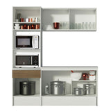 Cocina Compacta 180cm Blanco/Marrón Topazio 86