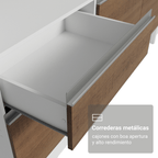 Cocina Compacta 240 x 52 cm 8 Puertas 1 Cajón con Mueble para Horno Blanco/Marrón Diamante Madesa