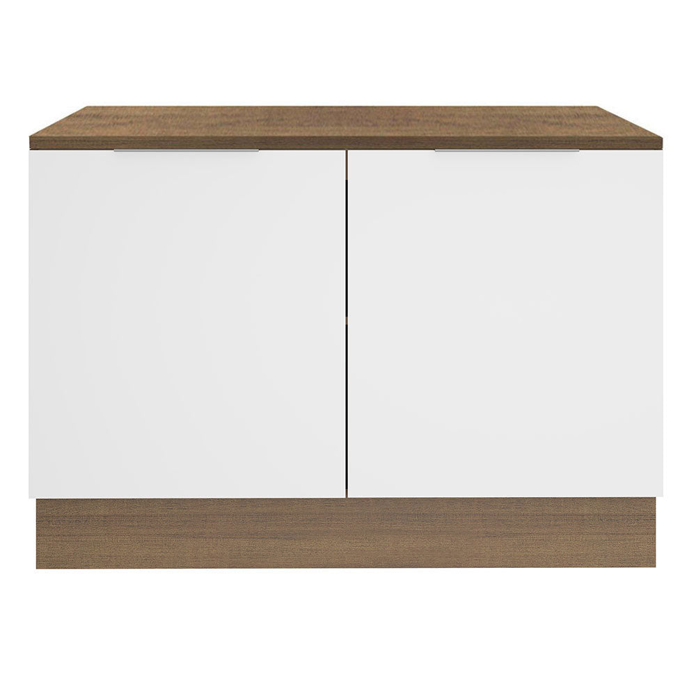 Gabinete Bajo 120 cm 2 Puertas Marrón/Blanco Stella Madesa