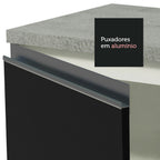 Gabinete Bajo 120 cm 2 Puertas Sin Encimera Blanco/Negro Glamy Madesa