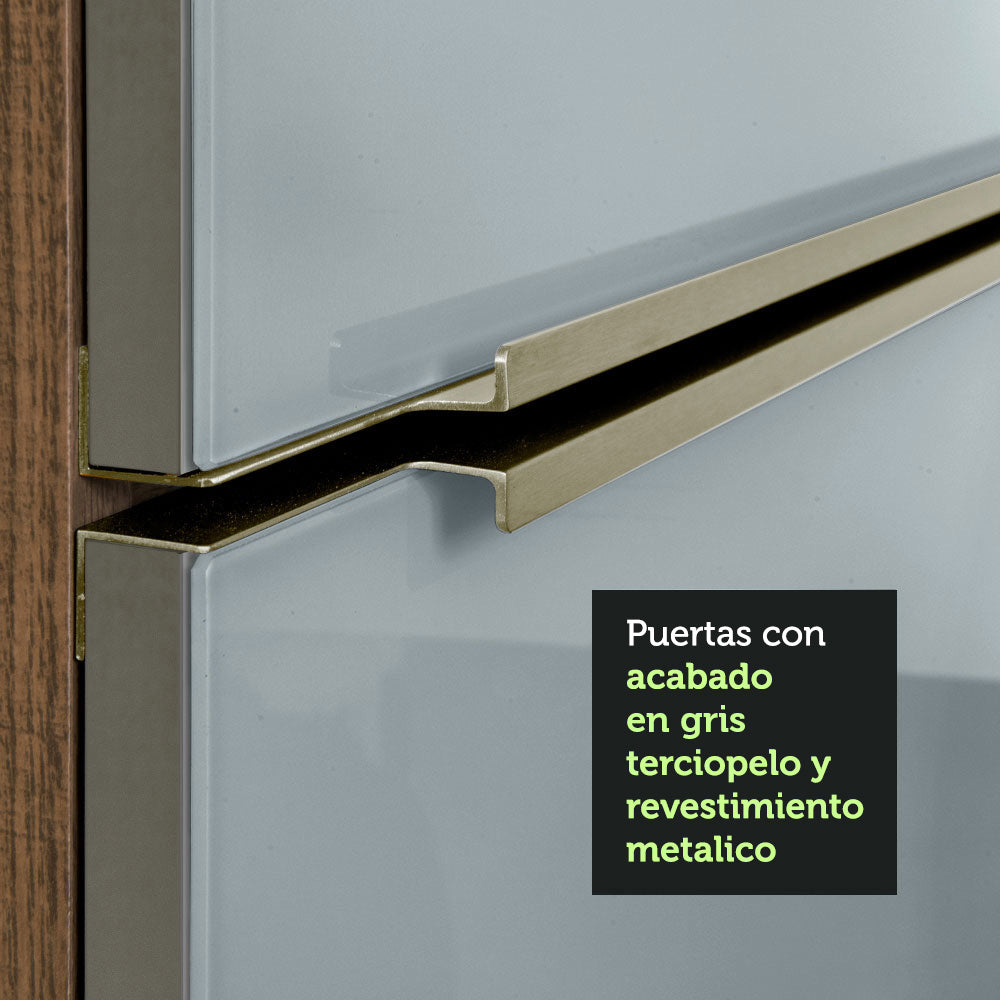 Gabinete Bajo para Fregadero con Accesorios de Cocina 120 cm 2 Puertas 3 Cajones Marrón/Gris Lux Madesa