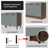 Mueble de Cocina para Fregadero 120 x 60 cm 2 Puertas (Sin Encimera) Agata Marrón/Gris