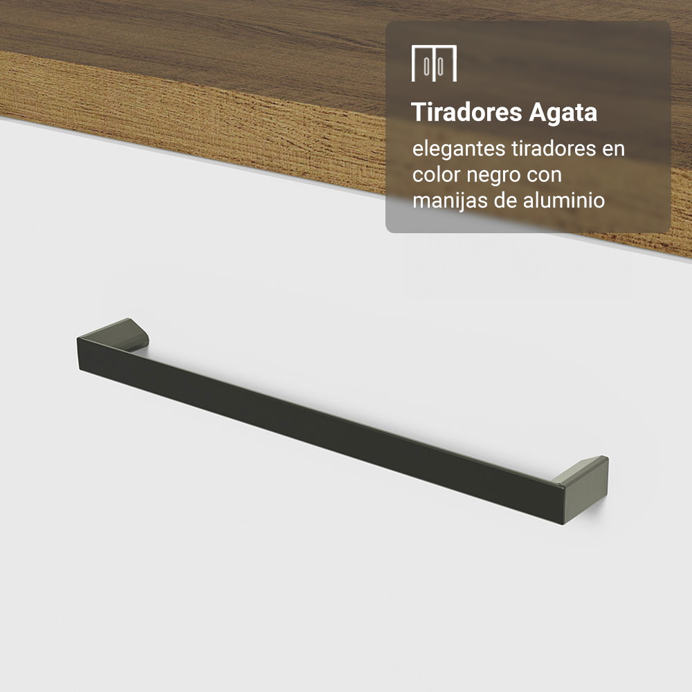 Gabinete Bajo para Fregadero con Accesorios de Cocina 120 cm 2 Puertas Blanco/Marrón Agata Madesa