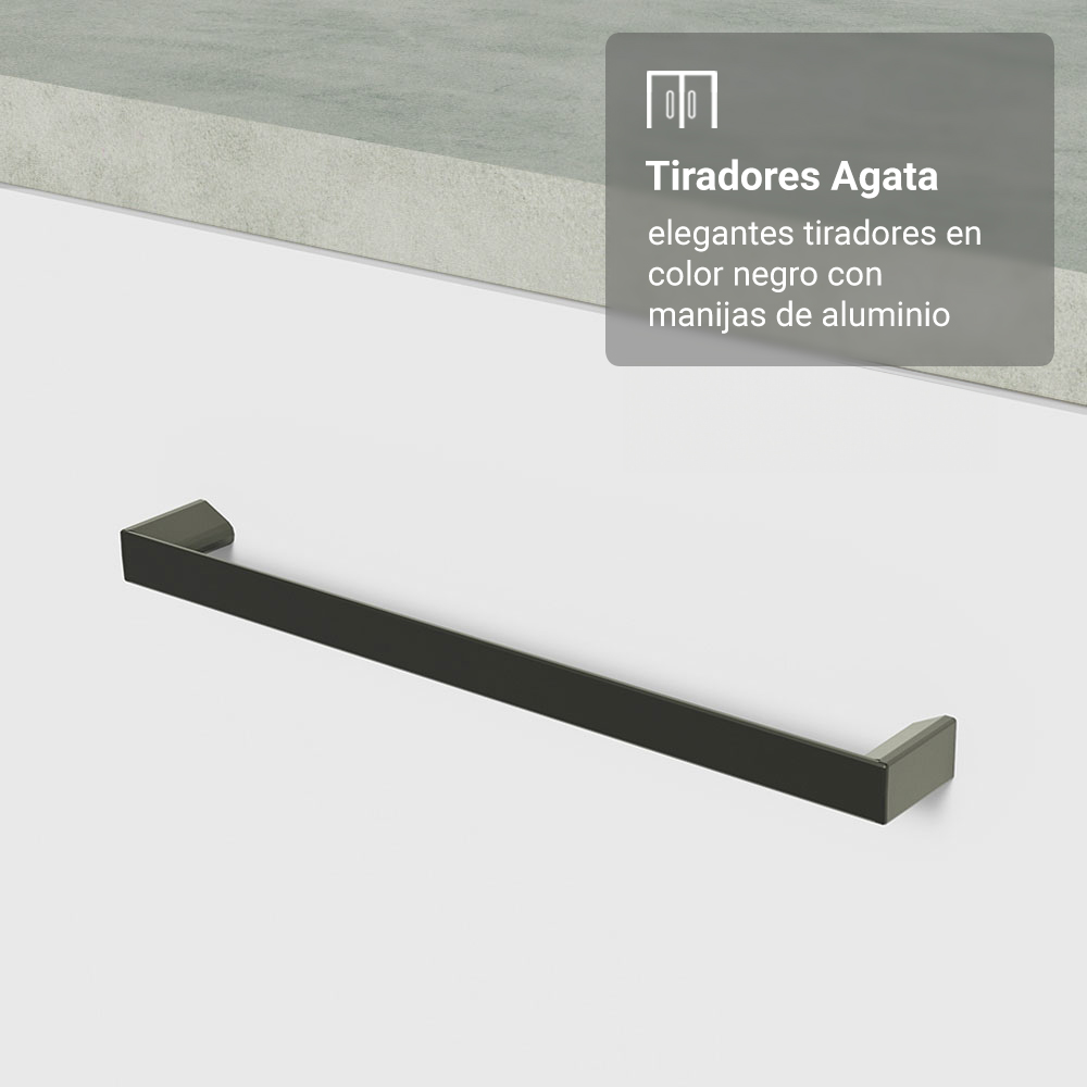 Gabinete Bajo para Fregadero con Accesorios de Cocina 120 cm 1 Puerta 2 Cajones Blanco Agata Madesa