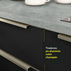 Gabinete Bajo para Fregadero con Accesorios de Cocina 120 cm 2 Puertas 3 Cajones Blanco/Negro Lux Madesa