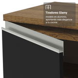 Gabinete Bajo para Fregadero con Accesorios de Cocina 120 x 60 cm 2 Puerta 3 Cajones (Con Encimera) Glamy Marrón/Negro