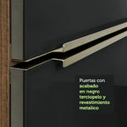 Gabinete Bajo para Fregadero con Accesorios de Cocina 120 cm 2 Puertas 3 Cajones Marrón/Negro Lux Madesa