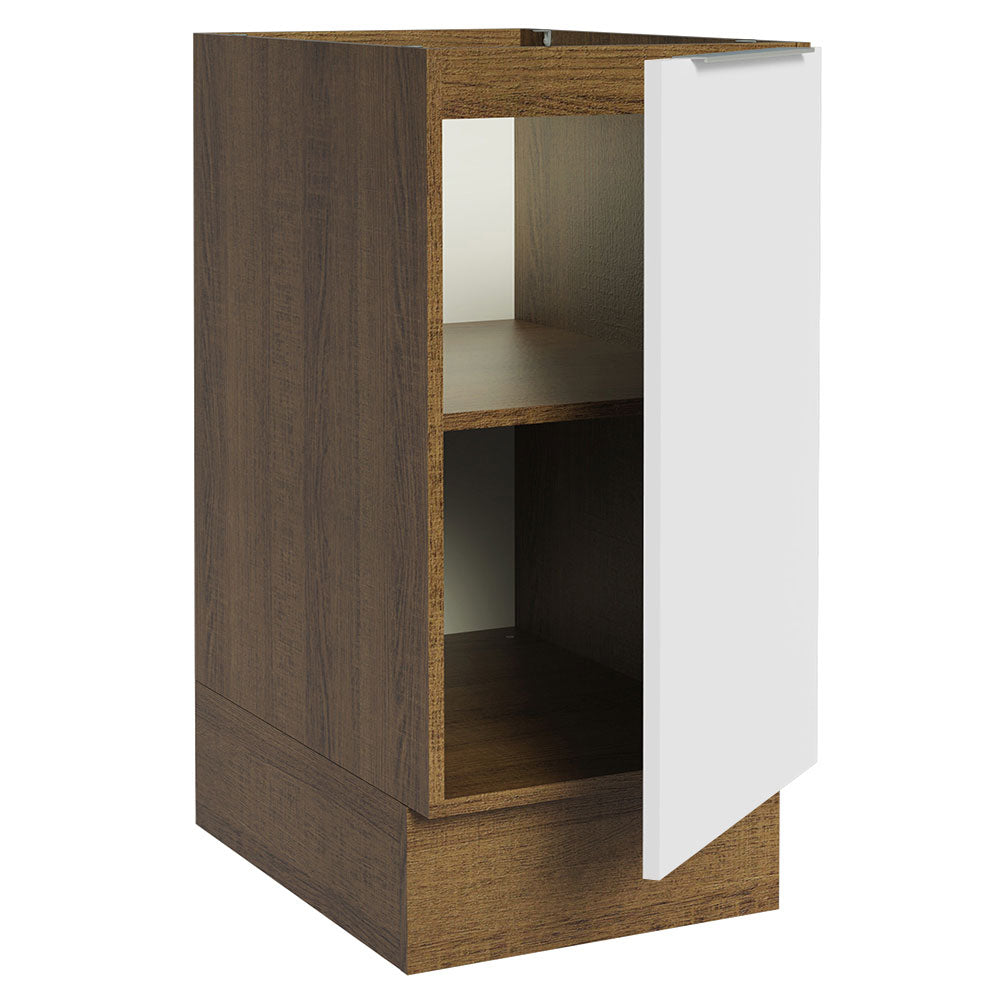 Gabinete Bajo 35 cm 1 Puerta Sin Encimera Marrón/Blanco Stella Madesa