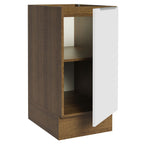 Gabinete Bajo 35 cm 1 Puerta Sin Encimera Marrón/Blanco Stella Madesa