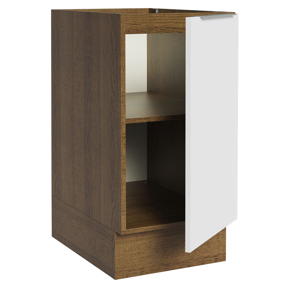 Gabinete Bajo 40 cm 1 Puerta Sin Encimera Marrón/Blanco Stella Madesa