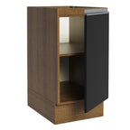 Gabinete Bajo 40 cm 1 Puerta Sin Encimera Marrón/Negro Glamy Madesa