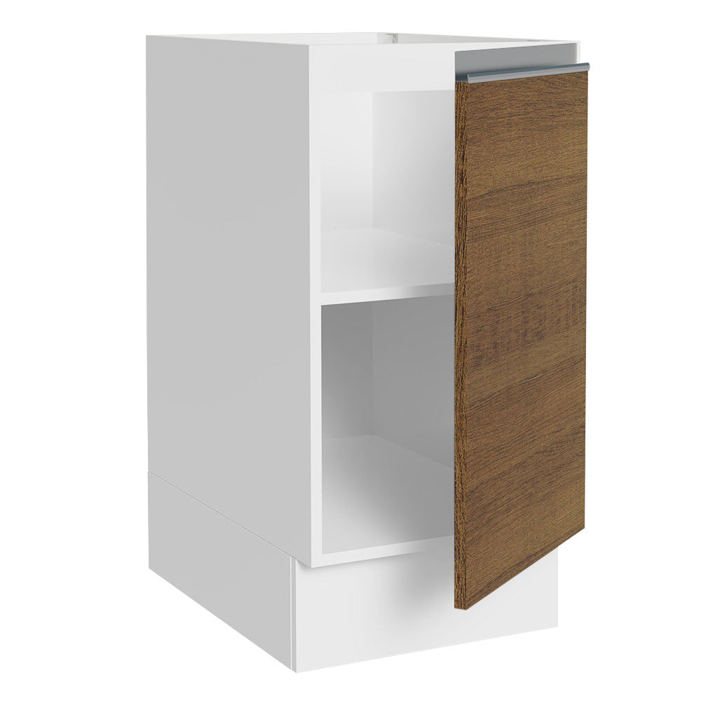 Gabinete Bajo 40 cm 1 Puerta Sin Encimera Blanco/Marrón Glamy Madesa