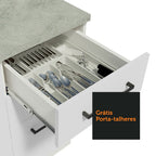 Gabinete Bajo 40 cm 3 Cajones Sin Encimera Blanco Agata Madesa