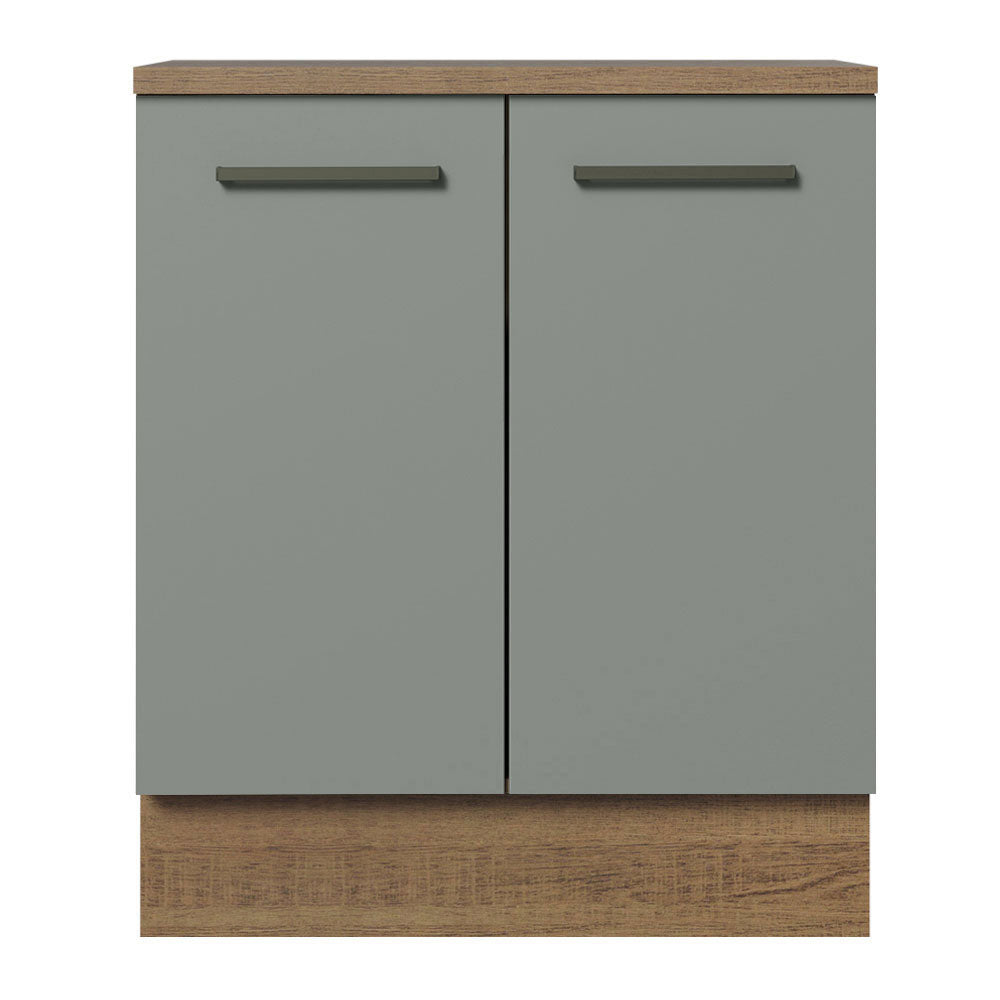 Gabinete Bajo 70 x 60 cm 2 Puertas (Con Encimera) Marrón/Gris Agata